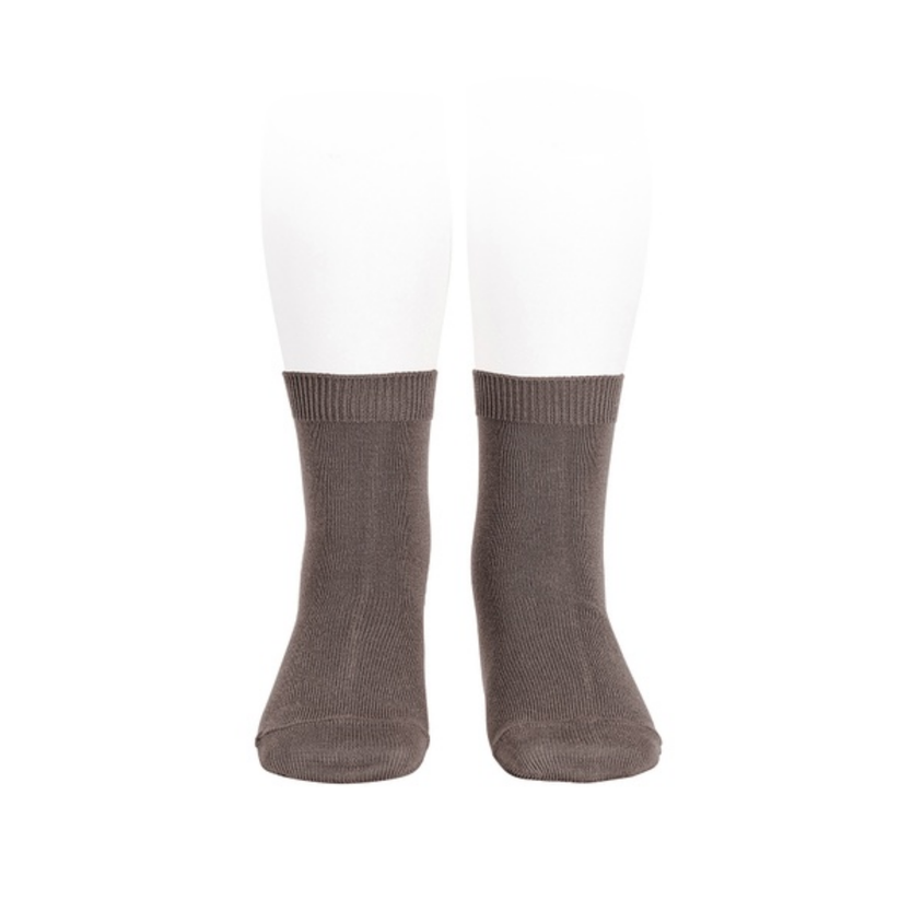Condor Flat Cotton Crew Socks 318 Dark Truffle - 2019/4