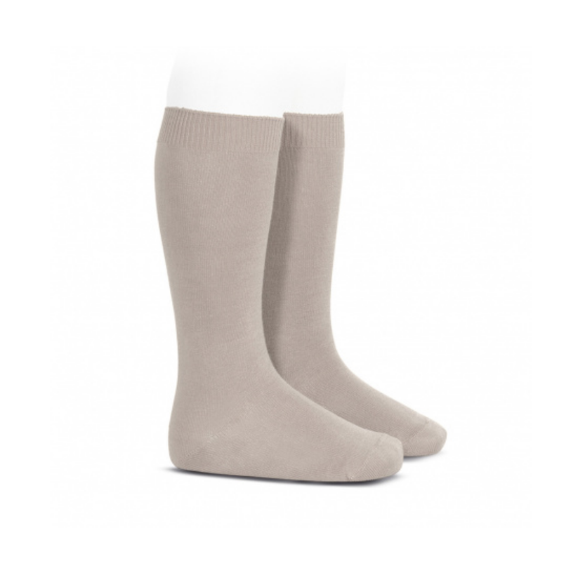 Condor Flat Cotton Knee Socks 344 Tan - 2019/2
