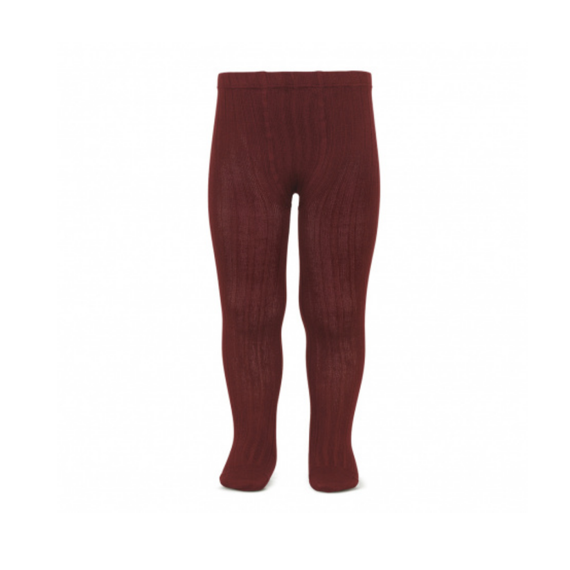 Condor Ribbed Cotton Tights 575 Burgundy - 32016/1
