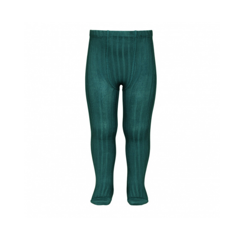 Condor Ribbed Cotton Tights 424 Teal - 32016/1