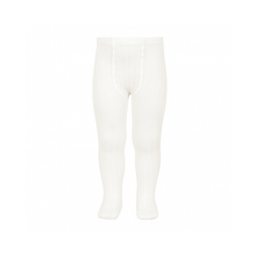 Condor Ribbed Cotton Tights 202 Ivory - 32016/1