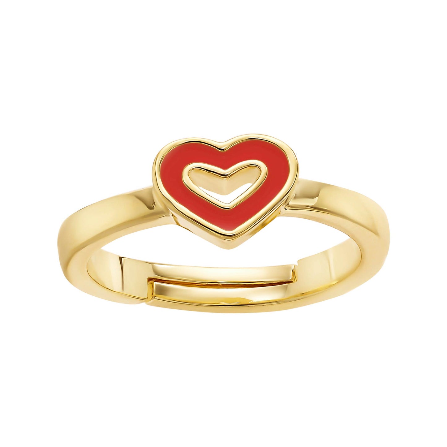 Cameo Enamel Outline Heart Ring - R3073