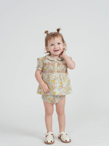 Clô Multi Flower Print Set With Front Mocking - SB6CP7416BG