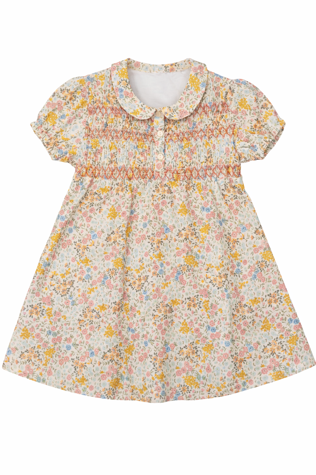 Clô Multi Flower Print Dress With Front Mocking - SB6CP7416D