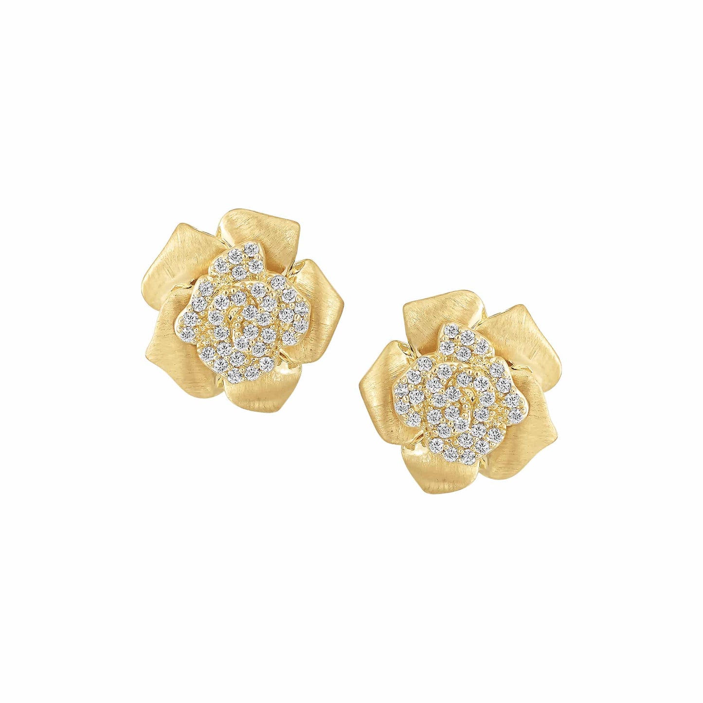 Cameo Ruffled Flower Stud Earring - SE2156