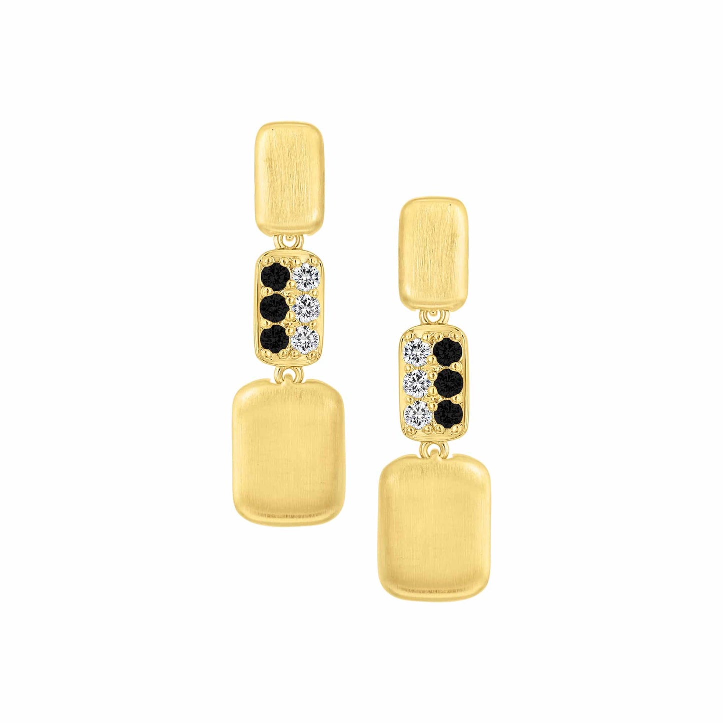 Cameo Matte & CZ Blocks Dangle Stud Earring - SE2161