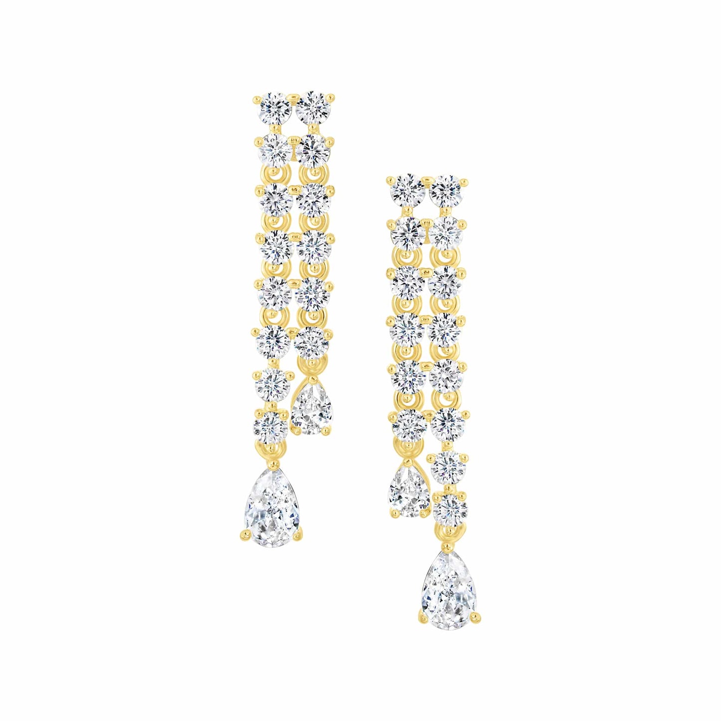 Cameo Teardrop Dangle Tennis Stud Earring - SE2163