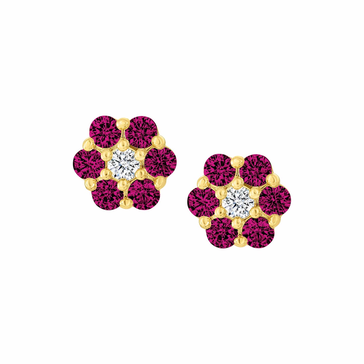 Cameo Seven Stone Diamond Teen Stud Earring - SE2165
