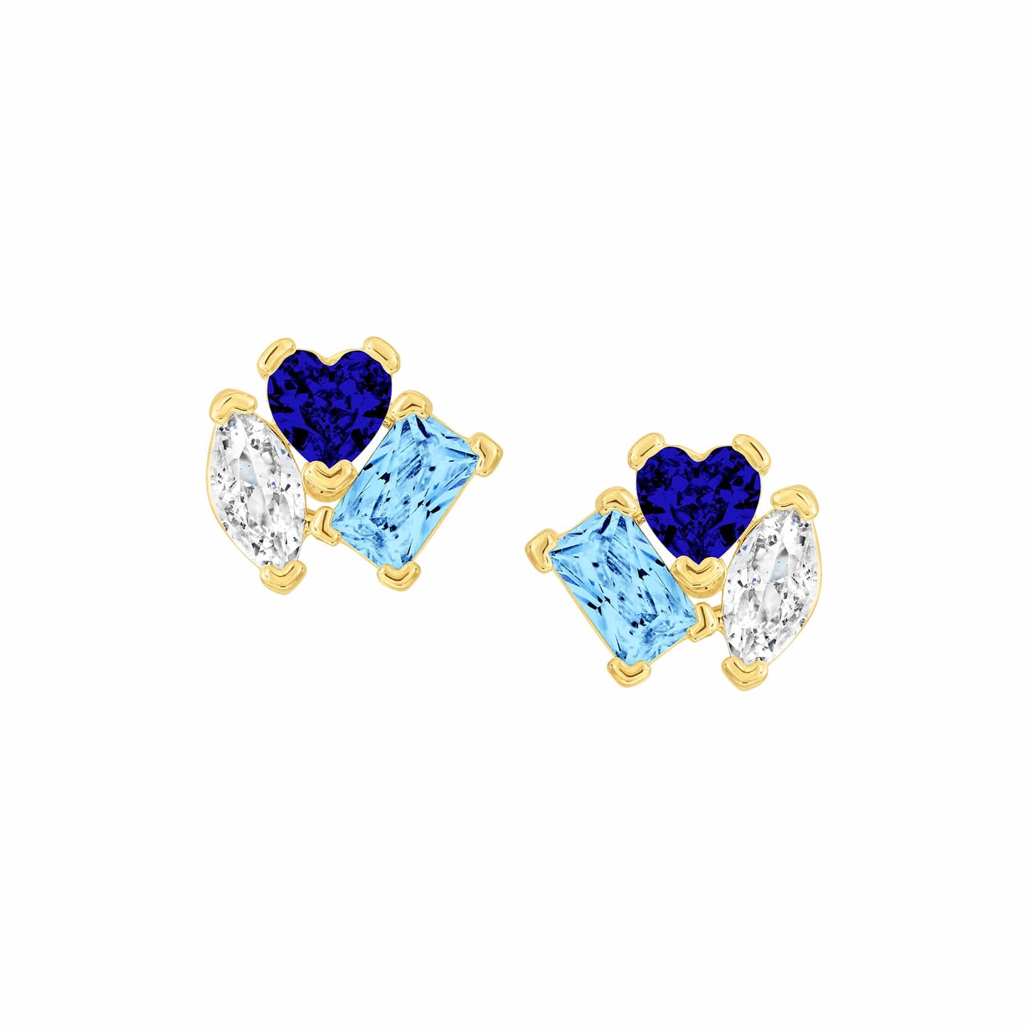 Cameo Diverse Shapes Cluster Stud Earring - SE2167