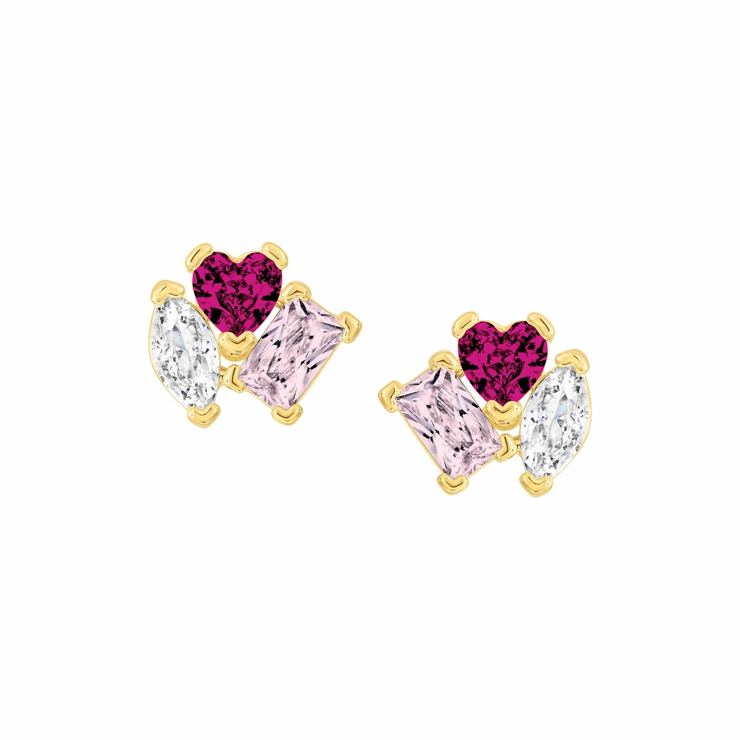 Cameo Diverse Shapes Cluster Stud Earring - SE2167
