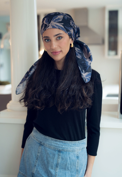 Tal Winter Gray Floral Scarves - Tal-48-AYR