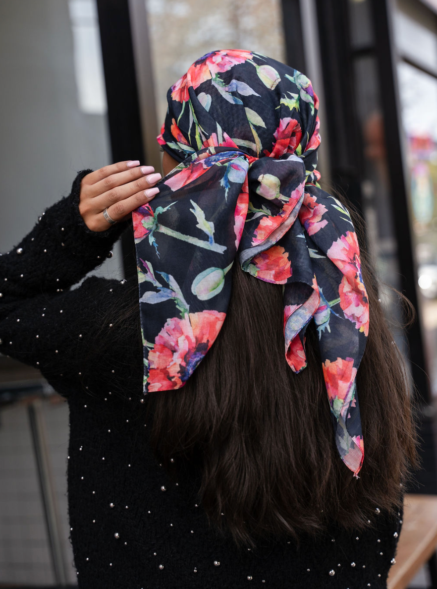 Tal Red Anemone Headscarf - Tal-63-AYR