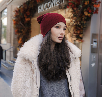 Tal Cashmere Wide Ribbed Beanie - Tal-124-AYR