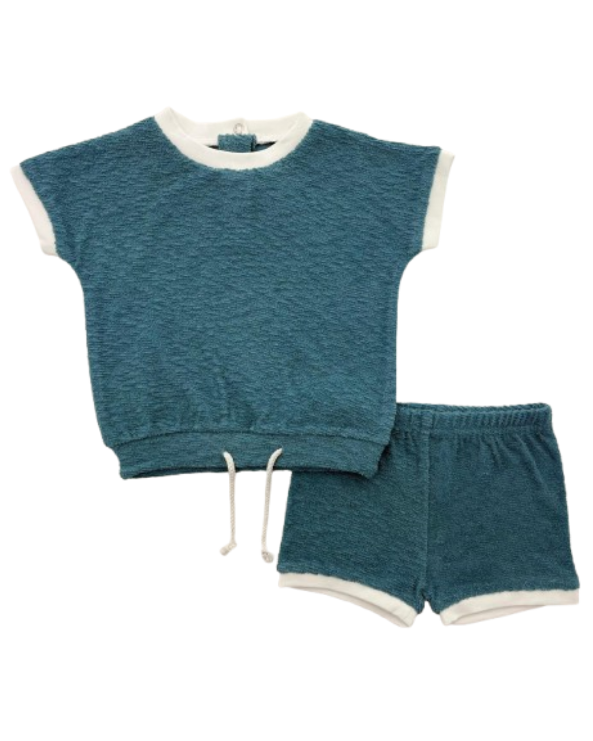 2 Squares  Textured Terry Baby Set With White Trim - SB5CP7130E