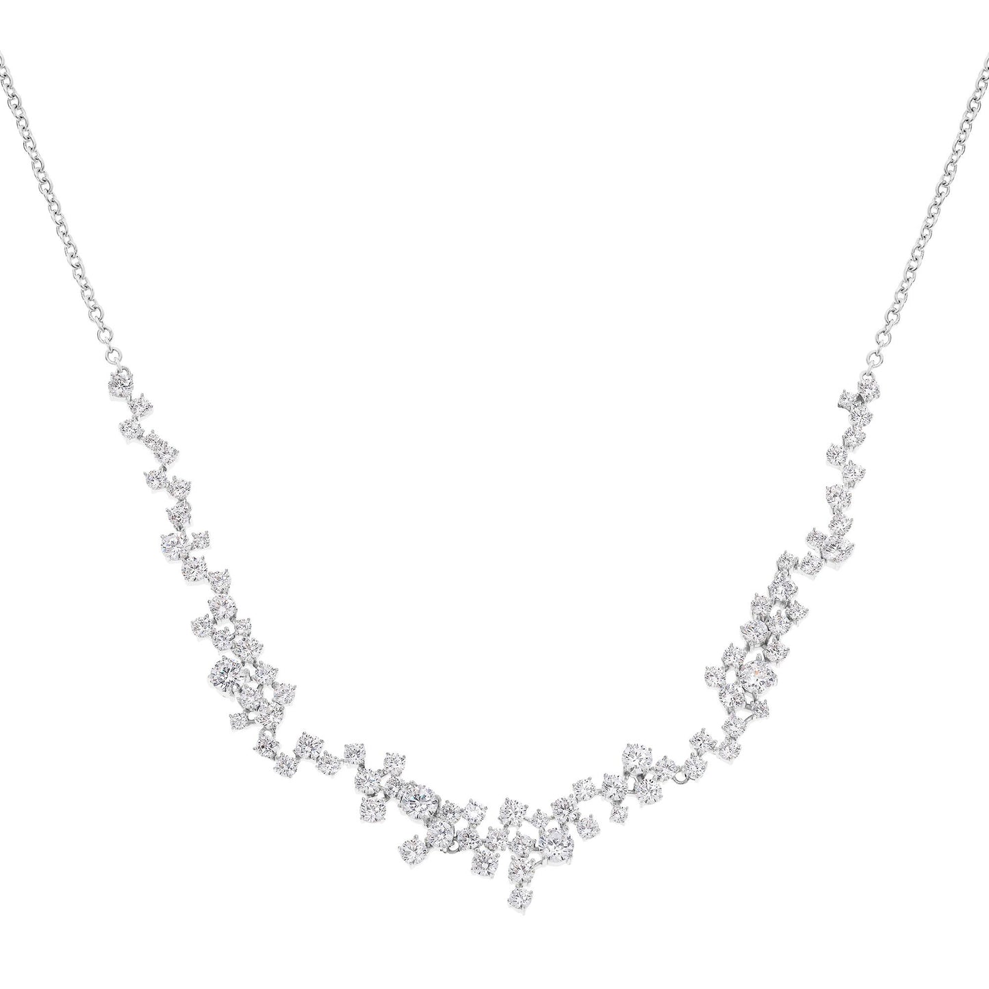 Cameo Scattered Stones Partial Tennis Necklace - TN0007