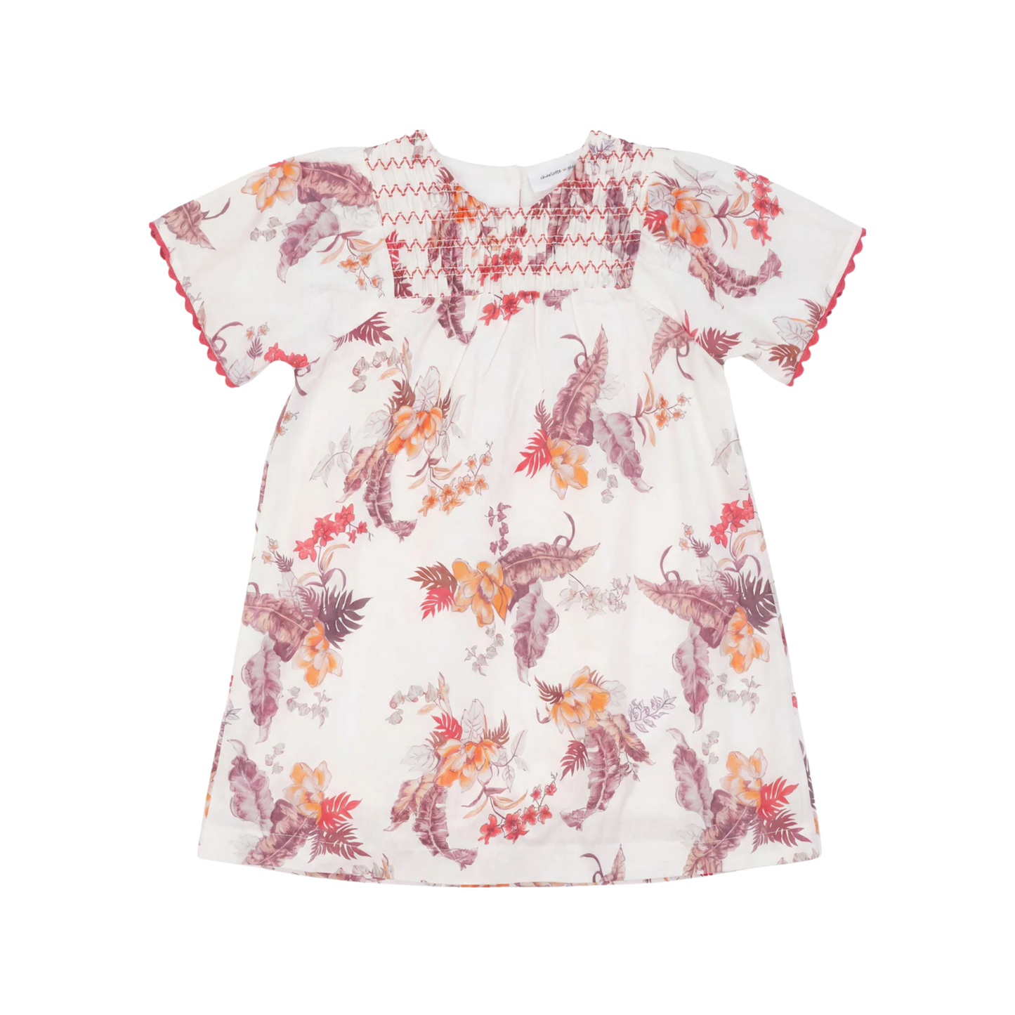 Charlotte & George Floral Print Dress With Smocked Yoke - SB6CP7334D