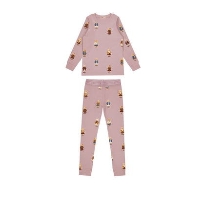 Crew Lounge Teddy Pattern Lounge Crewneck Set - SG3220