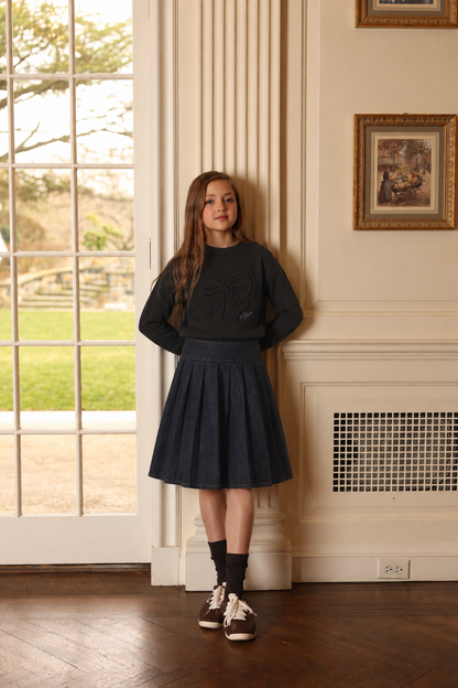 Phil and Phoebe Stretch Denim Pleat Skirt - C-27698