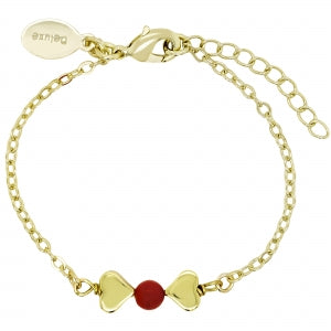 Delino Seed Bead Bracelet - Gold Puffy Heart - B16055-B-GD