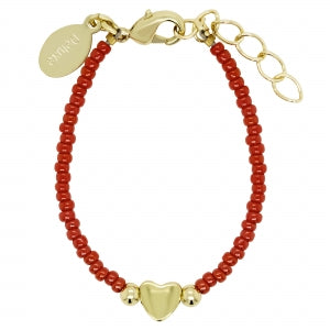 Delino Gold Beads And Gold Heart Bracelet - B16064-B-GD