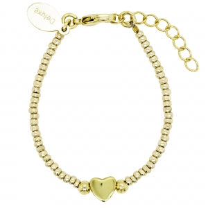 Delino Gold Beads And Gold Heart Bracelet - B16064-B-GD