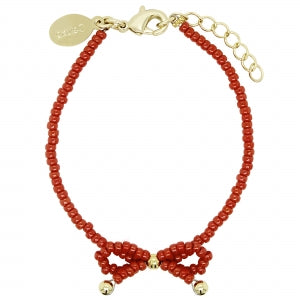 Delino Beads Bow Bracelet - B16080-B-GD