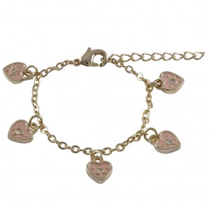 Delino Gold Tone Brass - Enamel Heart - B3842-B-GD
