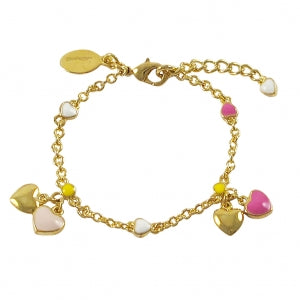 Delino Gold Plated Brass - Enamel Heart - B4085-B-GD