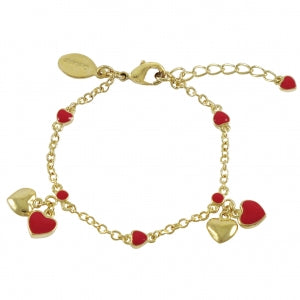 Delino Gold Plated Brass - Enamel Heart - B4085-B-GD
