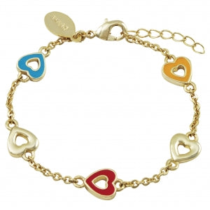 Delino Gold Plated Brass - Gold Open Hearts - B4344-B-GD