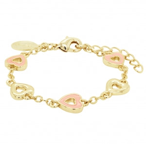 Delino Gold Plated Brass - Gold Open Hearts - B4344-B-GD