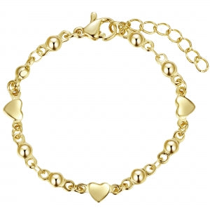 Delino Gold Plated Surgical Steel Heart Bracelet - B4898-B-GD
