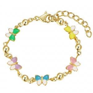 Delino Gold Plated Surgical Steel Color Butterfly Bracelet - B4901-B-GD