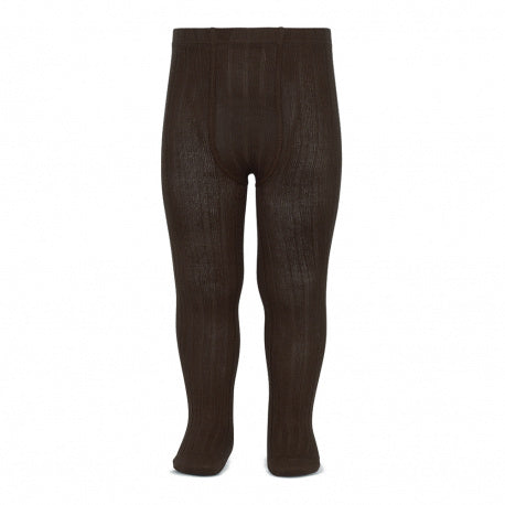 Condor Ribbed Cotton Tights 390 Brown - 32016/1
