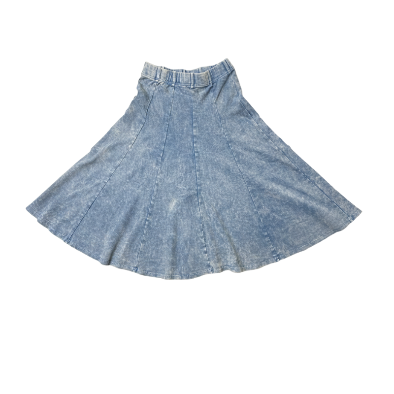 Hopscotch Girls Stonewash Panel Midi Skirt - Bv-2601k