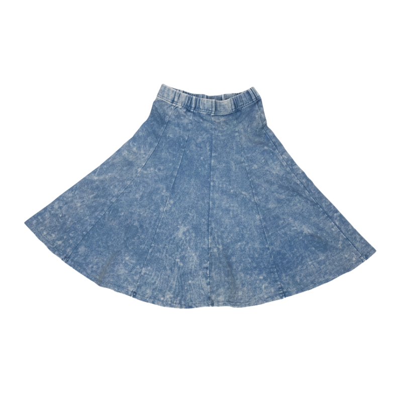 Hopscotch Girls Stonewash Panel Midi Skirt - Bv-2601k