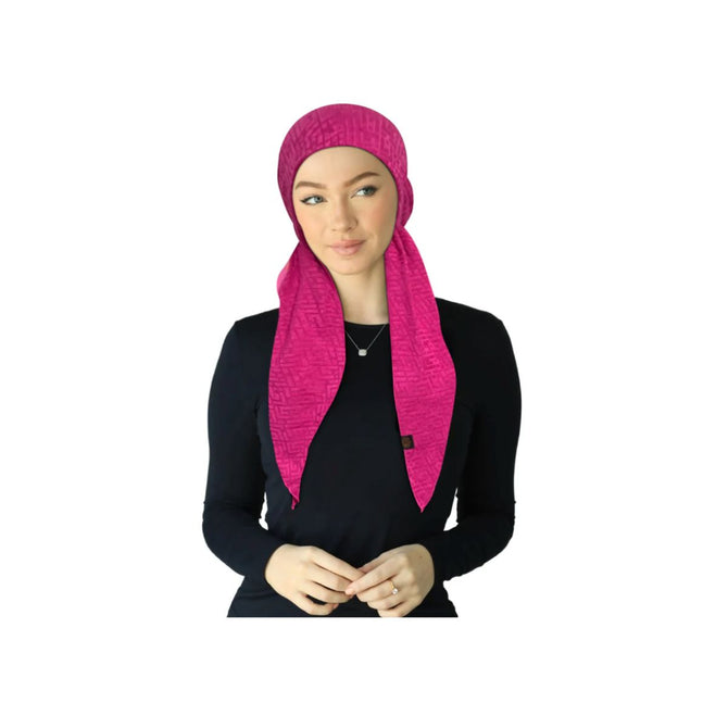 Cherie Accessories Adjustable Pre-Tied Designed Knit Fabric Headscarves - HA-DESIGNED KNIT