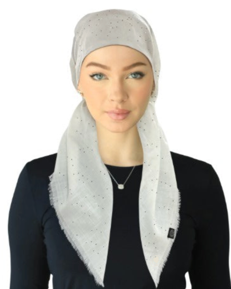 Cherie Accessories Closed Back Adjustable Pre-Tied Headscarves Sparkle Fringe Design - SPC-325A