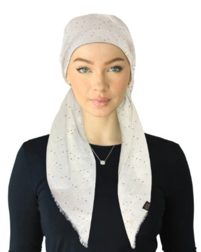 Cherie Accessories Closed Back Adjustable Pre-Tied Headscarves Sparkle Fringe Design - SPC-325A