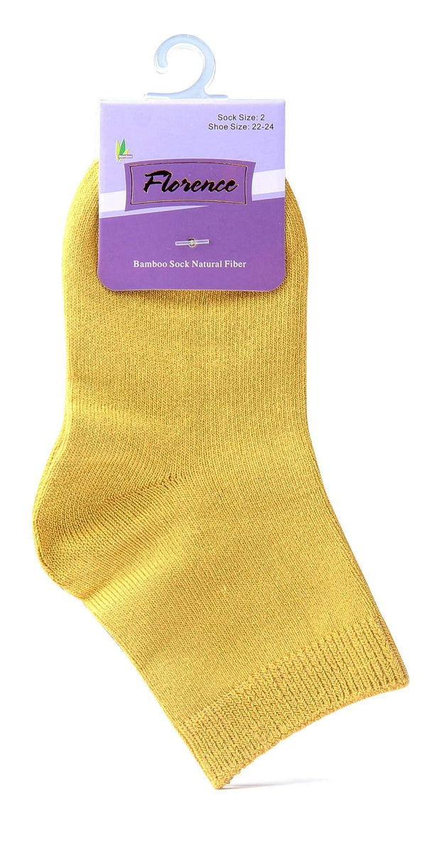 Florence Bamboo Quarter Crew Sock Musturd - 179