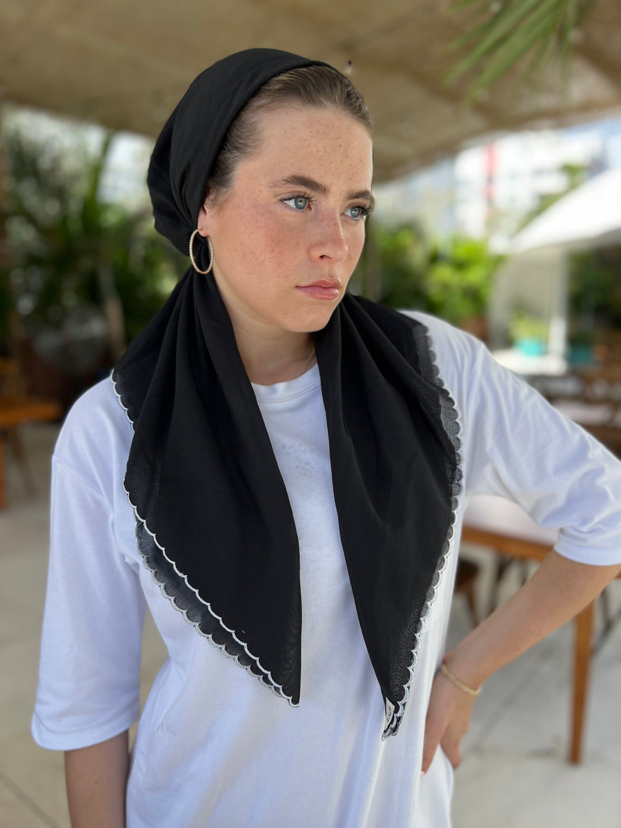 The Scarf Bar Classic Pretied Scalloped - CPS-TSB
