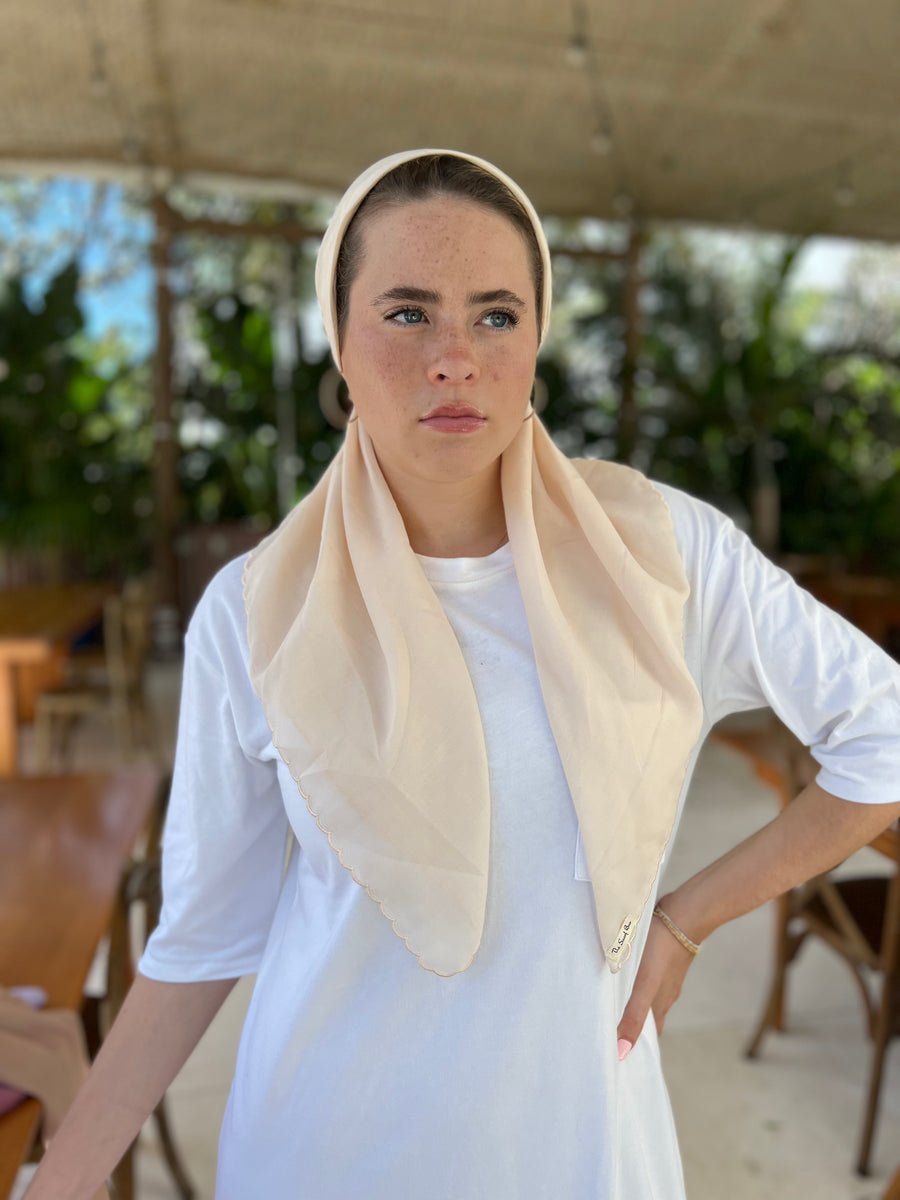 The Scarf Bar Classic Pretied Scalloped - CPS-TSB