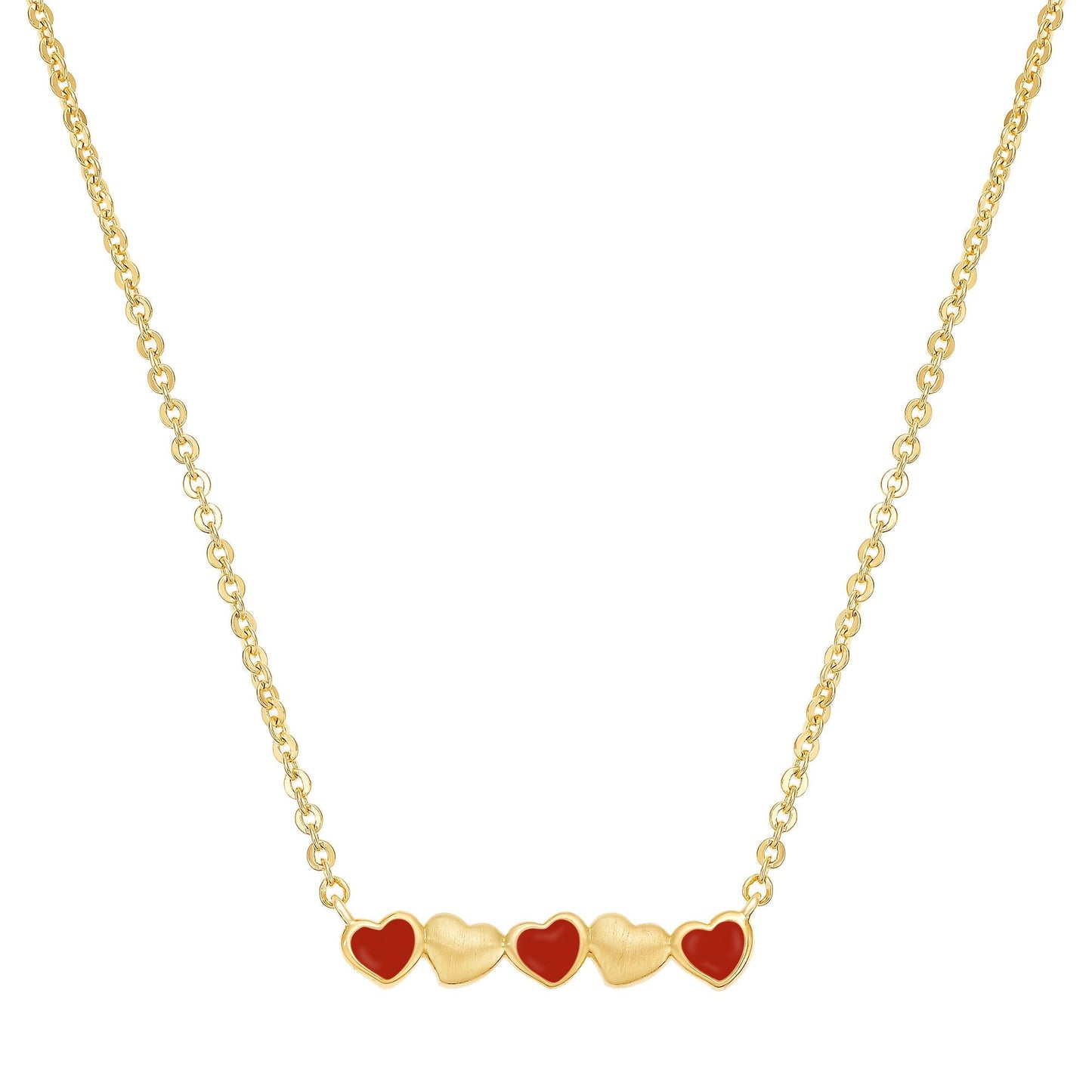 Cameo Leaning Hearts Bar Pendant - P4283