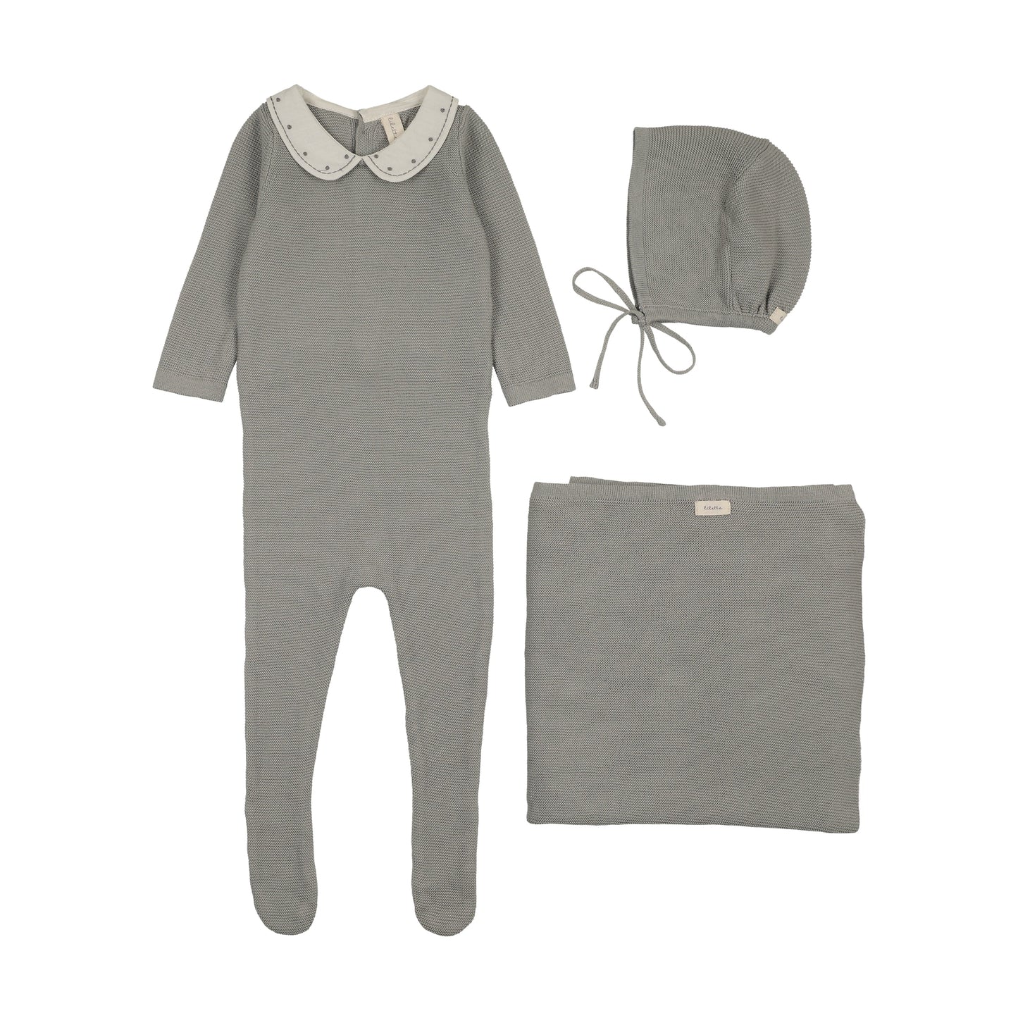 Lilette Embroidered Knit Collar Layette Set - LTF26LS105