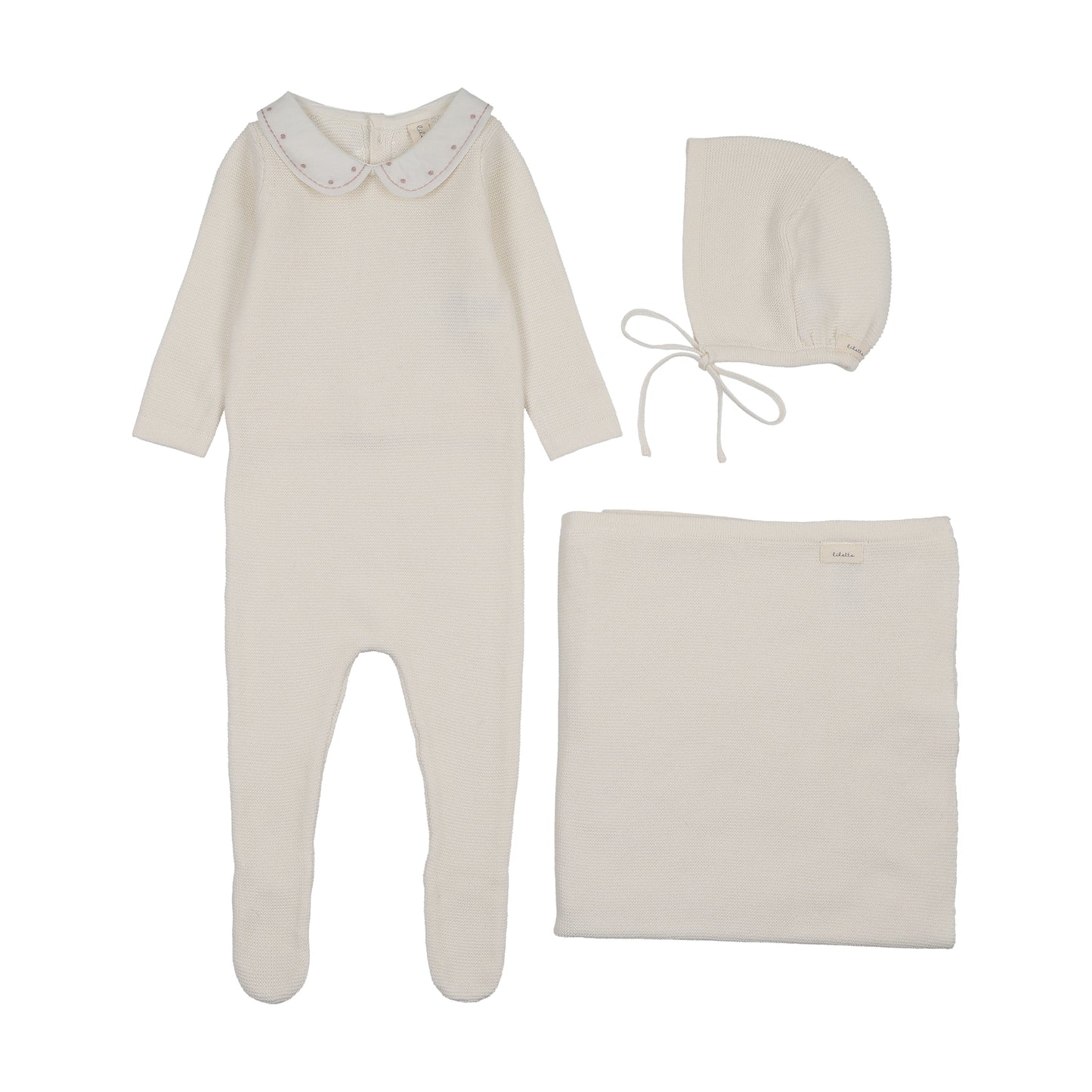 Lilette Embroidered Knit Collar Layette Set - LTF26LS105