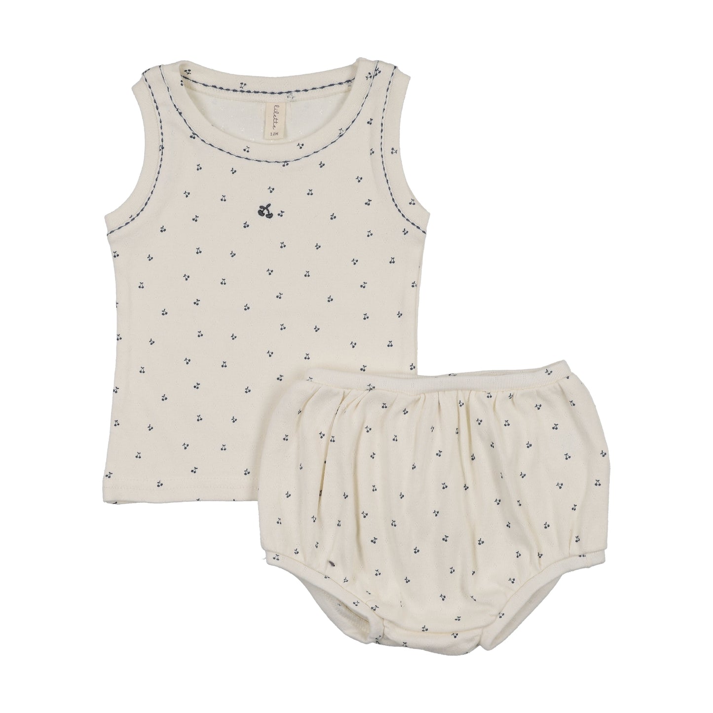 Lil Legs Cherry Pointelle Tank Set - CPTS2-SS26