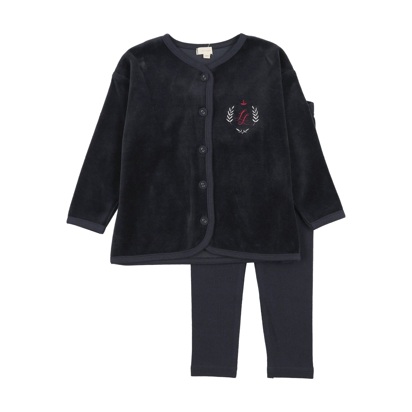Lil Legs Velour Crest Lounge Set - LLF26TP401