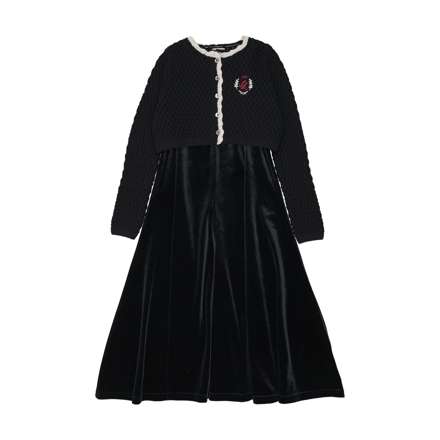 Lil Legs Crest Maxi Cardigan Set - AF26D213