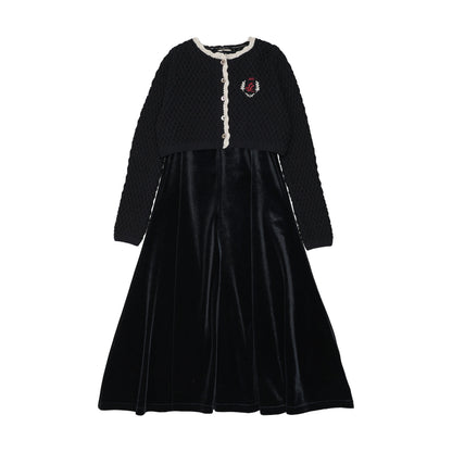 Lil Legs Crest Maxi Cardigan Set - AF26D213