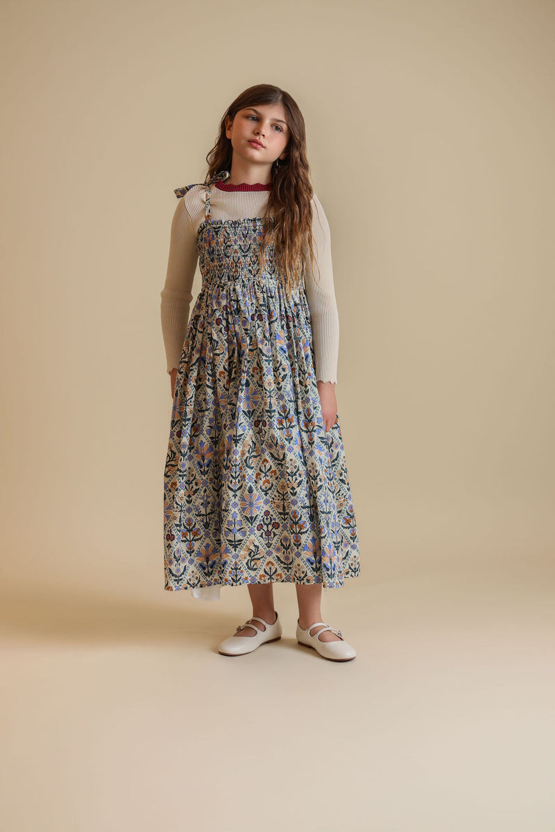 Papillon Patchwork Smocked Robe - C-25170